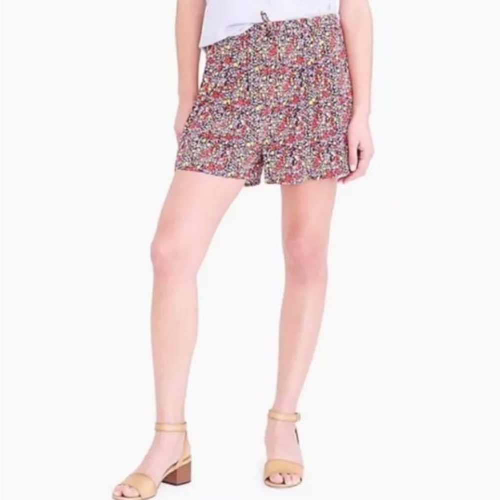 JCREW MERCANTILE DITZY FLORAL PULLON ELASTIC WAIST SHORTS L